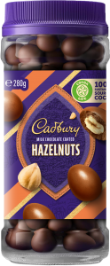 Cadbury Milk Chocolate Coated Hazelnuts 280g.