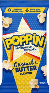 Poppin Microwave Popcorn Original Butter.